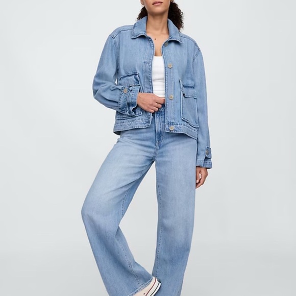 GAP Women's Classic Blue Utility Jacket - Picture 5 of 5